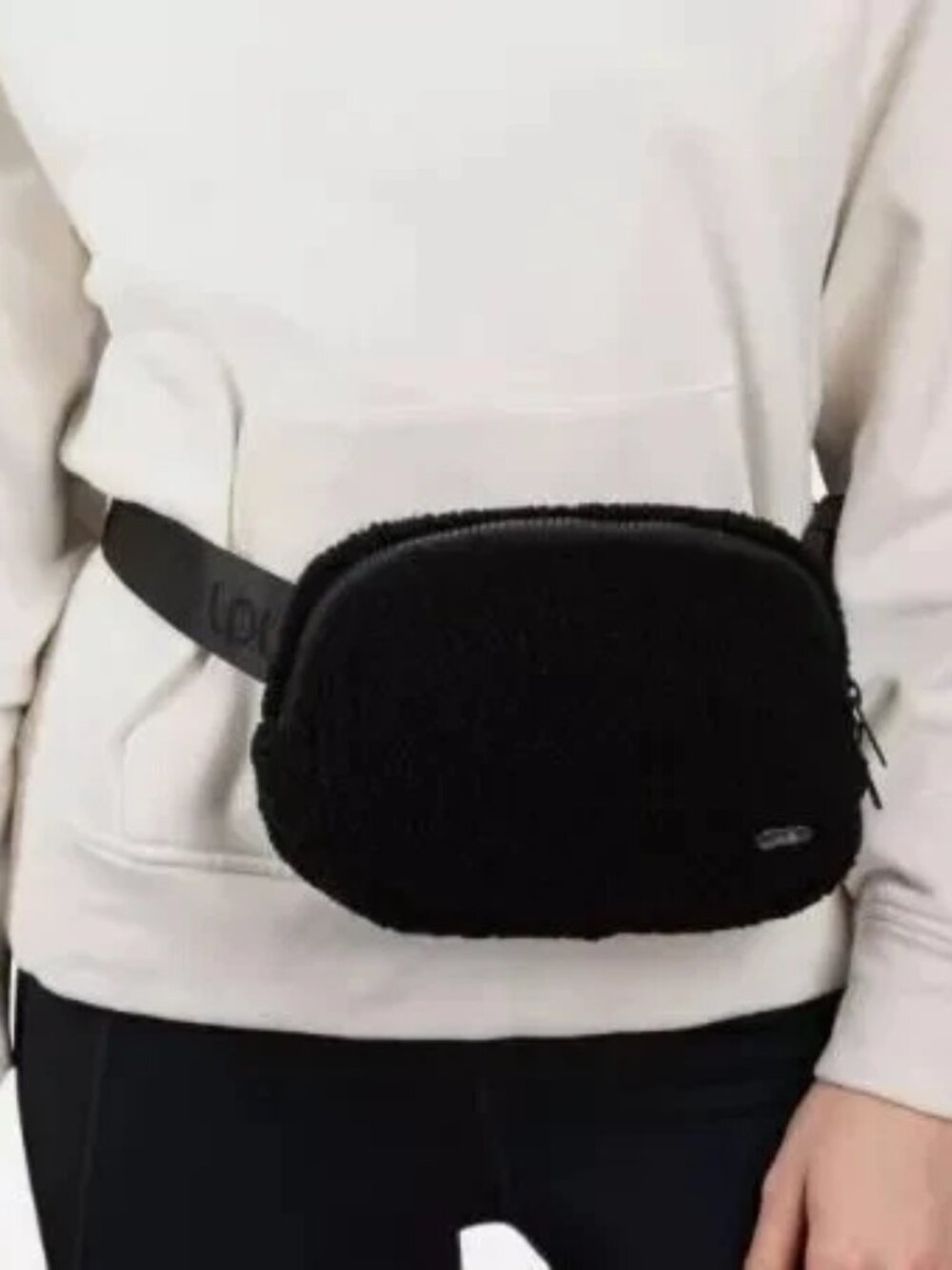 LOLË Sherpa Belt Bag Black Unisex Adjustable Strap